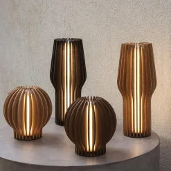 Radiant rund LED lampe, oak