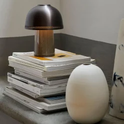 Raku SH8 transportabel bordlampe, beige grey/bronzed