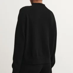 Raw Wool Jumper, black