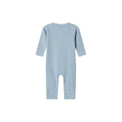Rena LS Romper, blue stripe