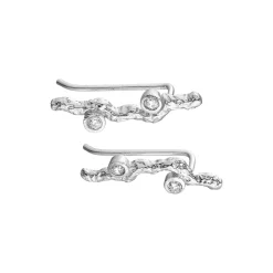 Øreringe crawler med zirkoner, sølv