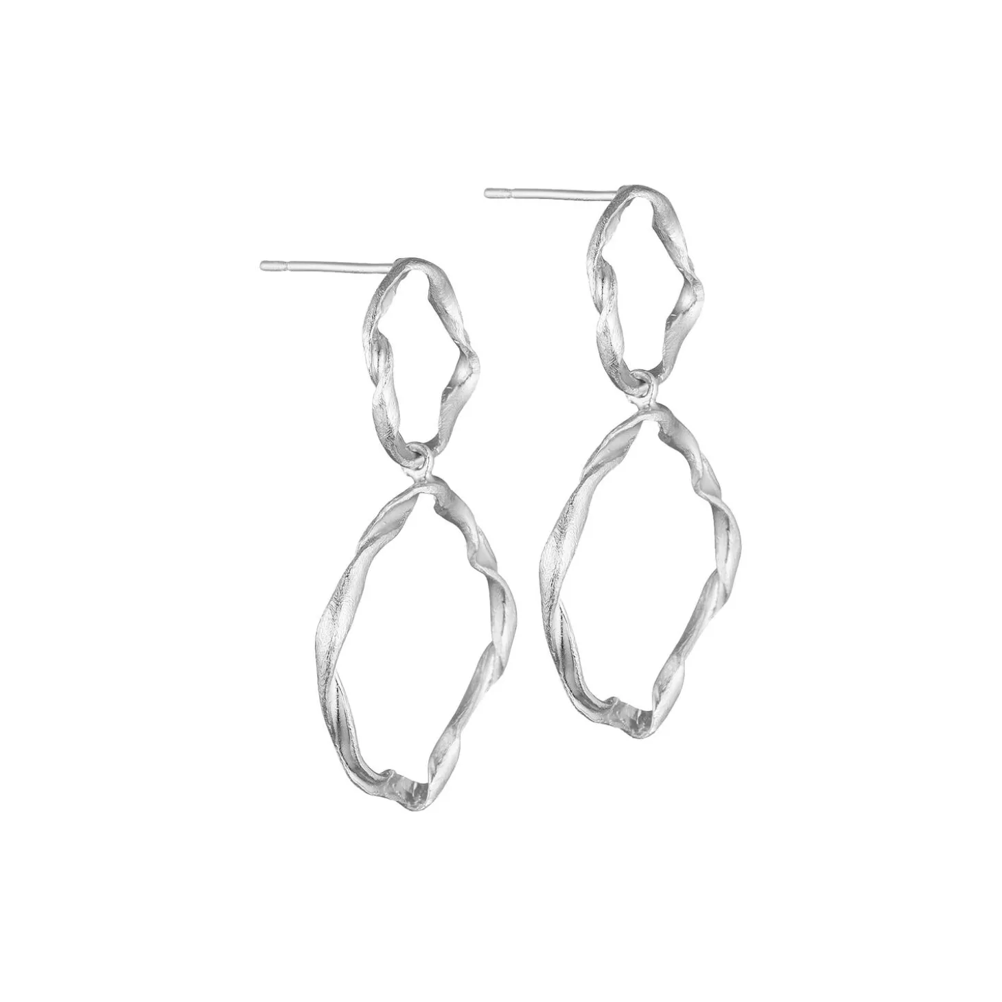 Øreringe dobbelt børstede, sølv