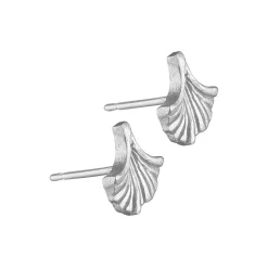 Øreringe med blad, sølv