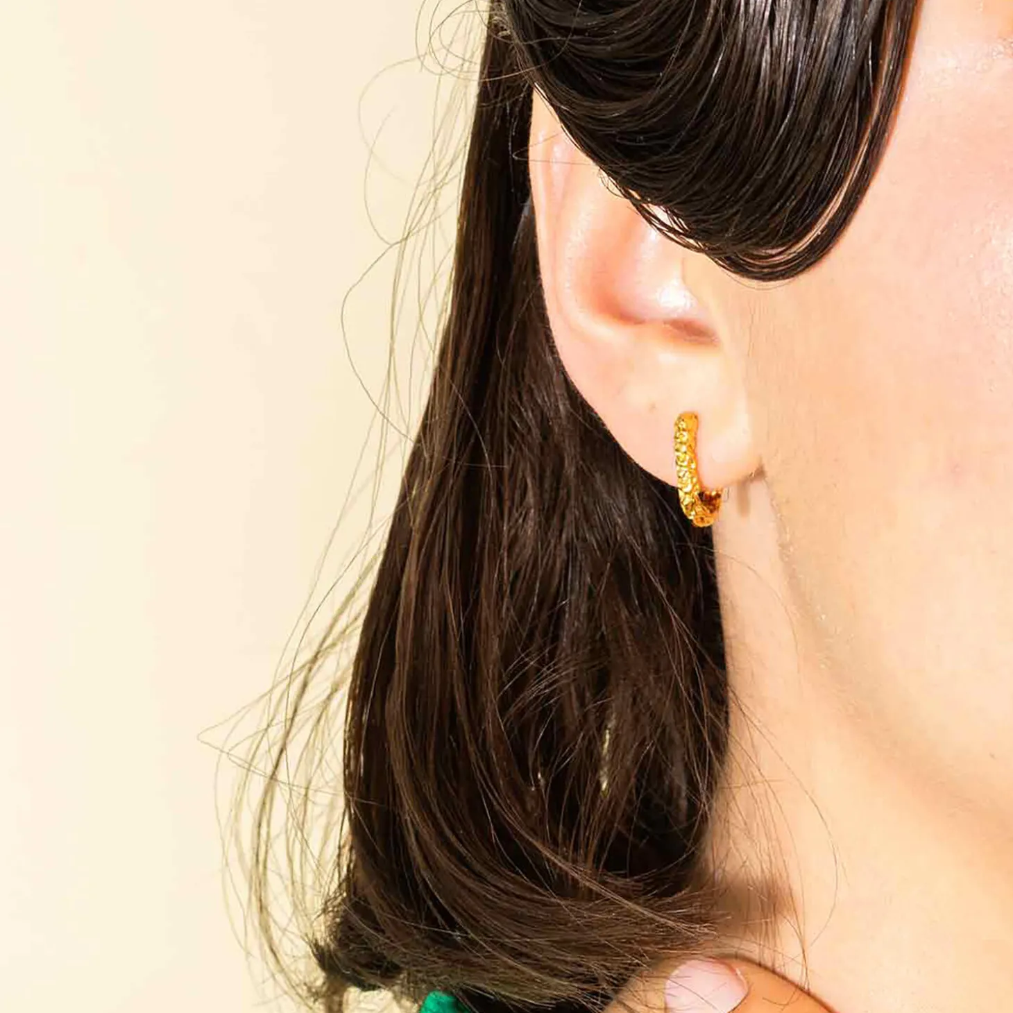 RIDDLE HOOP ØRERINGE, forgyldt