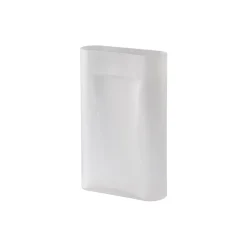 Ridge Vase, white/frosted glass