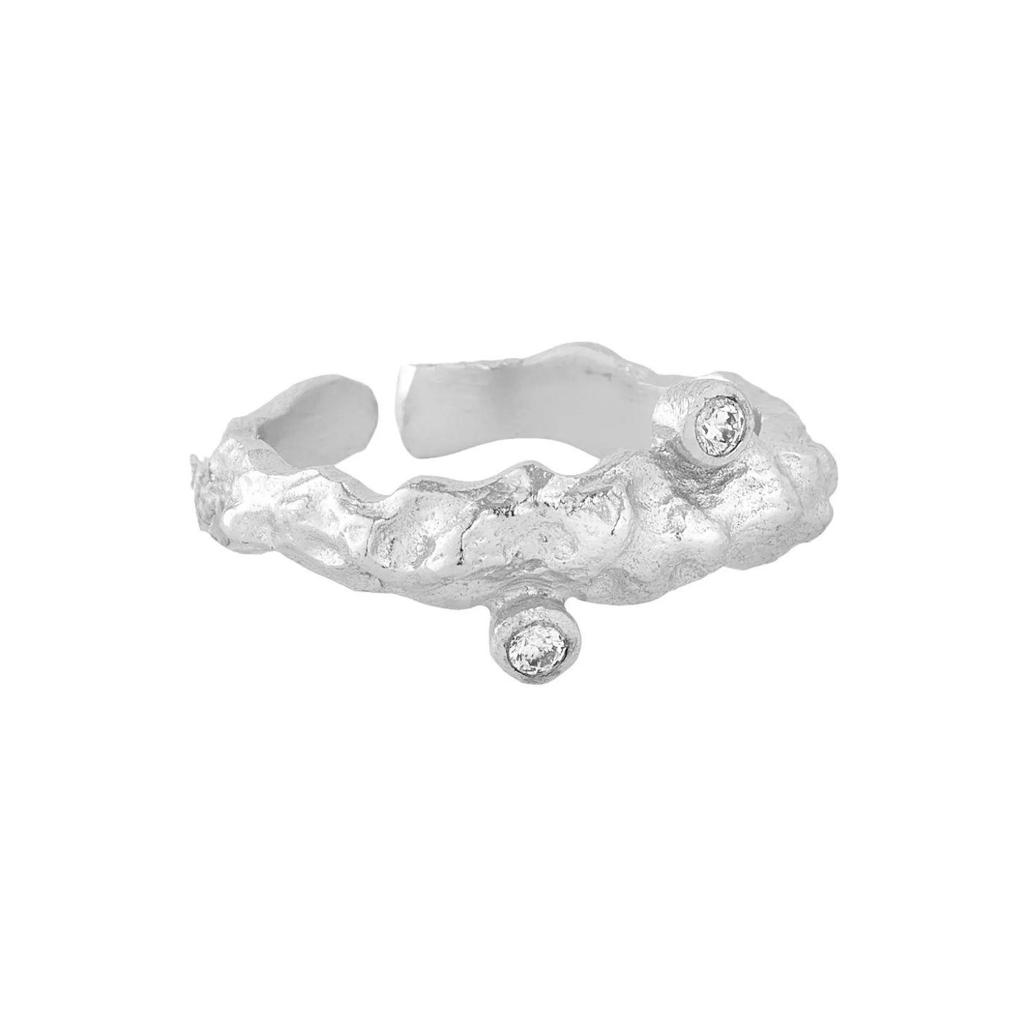 Ring med zirkoner, sølv