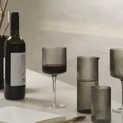 Ripple Rødvinsglas 2 stk., smoked grey