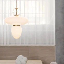 Rizzatto 43 Pendant, satin brass/opal