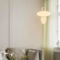 Rizzatto 43 Pendant, satin silver/opal