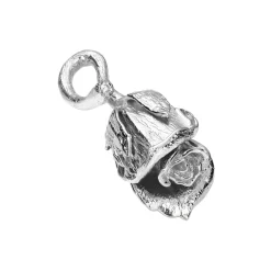 Rose med silkehalskæde, sølv