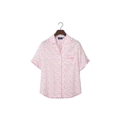 Rose Print Lyocell Pajama Set, rose pink print