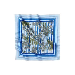 Royal Blue Striped silketørklæde