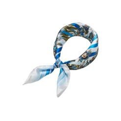 Royal Blue Striped silketørklæde