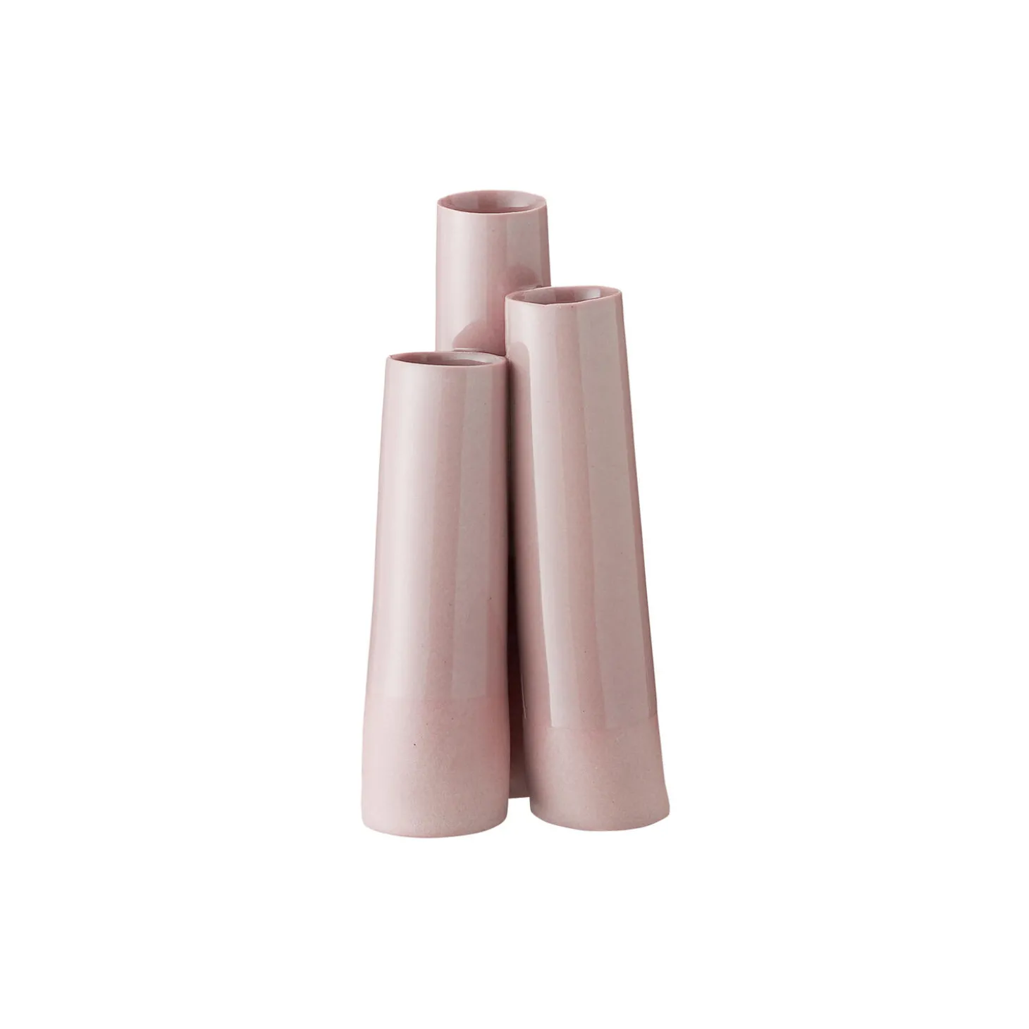 Rørvase 3 rør, gammelrosa