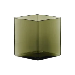 Ruutu vase, moss green