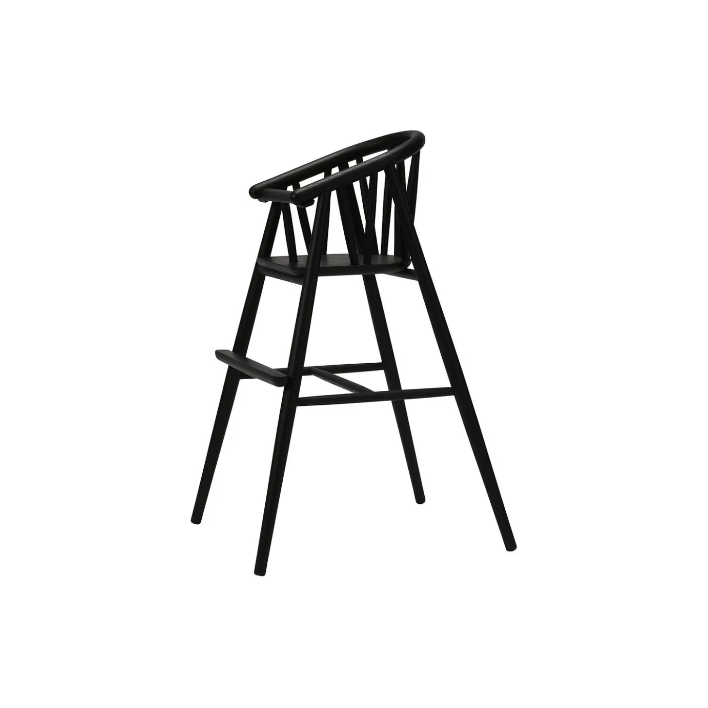 Saga højstol, sortlakeret eg