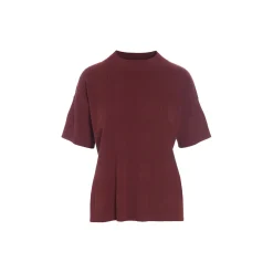 Saku kortærmet bluse, maroon