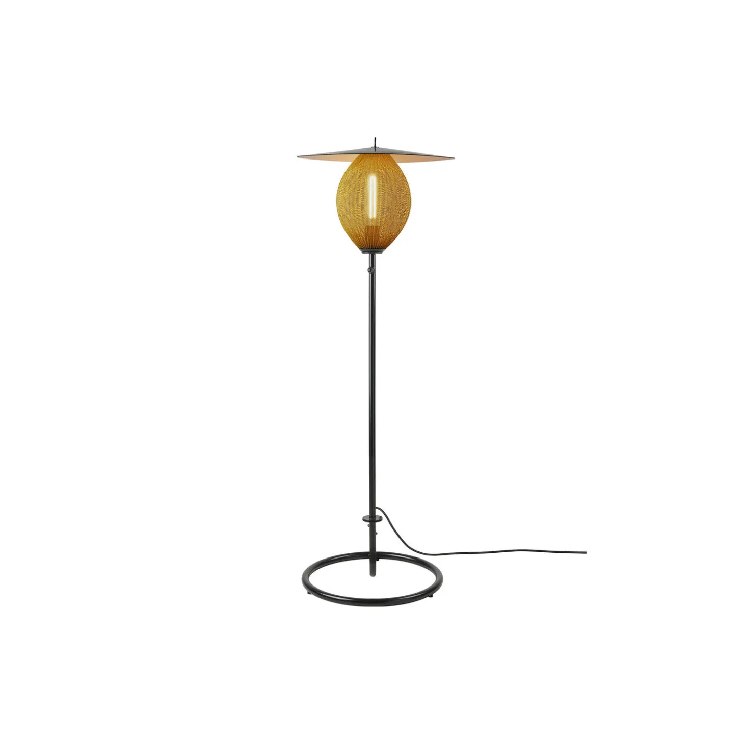Satellite Outdoor Floor Lamp, mustard gold semi matt