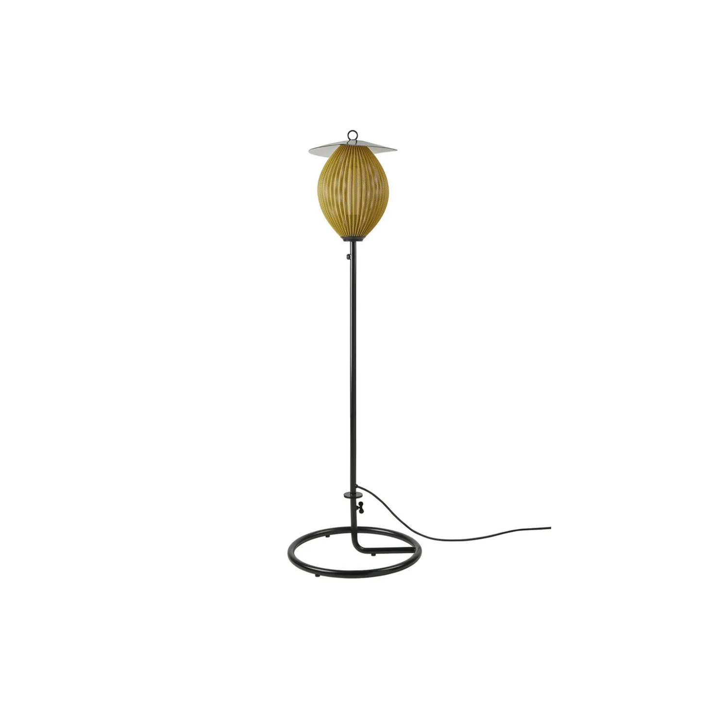 Satellite Outdoor Floor Lamp, mustard gold semi matt