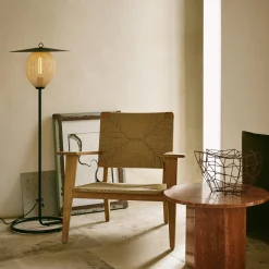 Satellite Outdoor Floor Lamp, cream white semi matt