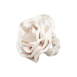 Satin Flower Hair Tie, birch white