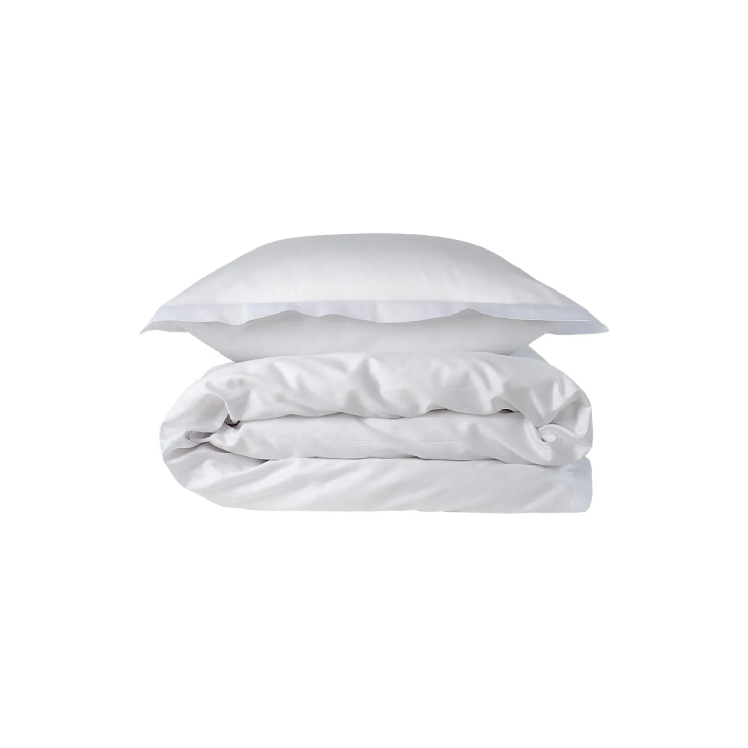 Satinvævet sengetøj, hvid