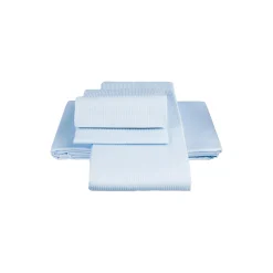 Satinvævet smal strib babydynebetræk, lys blå