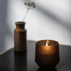 Scented wax glass candle awaken, brown