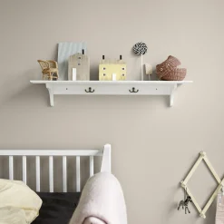 Seaside hylde med kroge, 60x20 cm