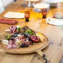 Serveringsbræt rundt, eg