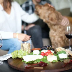 Serveringsbræt rundt, valnød