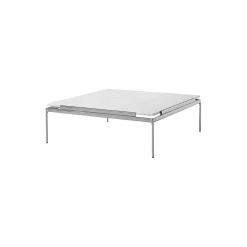 Sett LN13 Coffee Table, bianco carrara marble/dark chrome