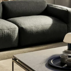 Sett LN13 Coffee Table, bianco carrara marble/dark chrome