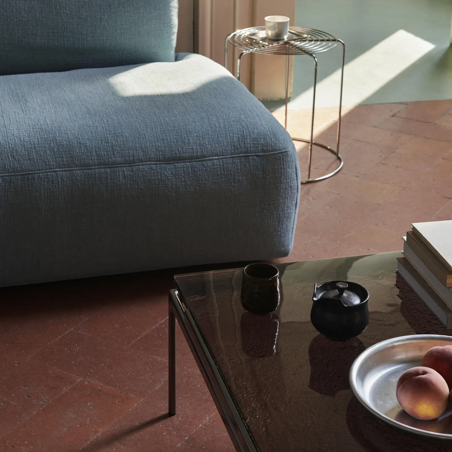 Sett LN13 Coffee Table, smoked glass/dark chrome