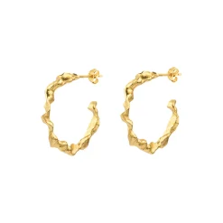 SHAMAN HOOP ØRERINGE L, forgyldt