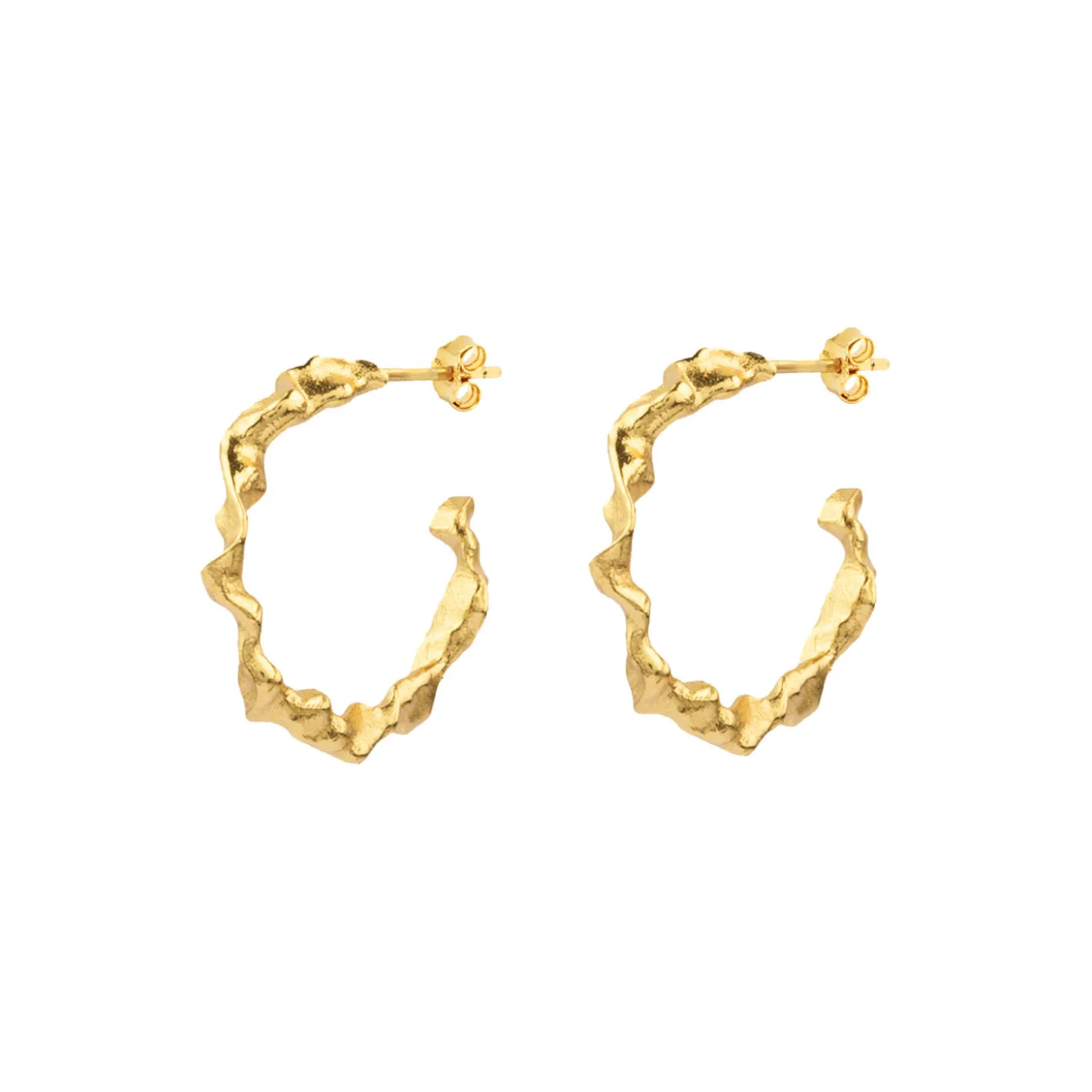 SHAMAN HOOP ØRERINGE L, forgyldt