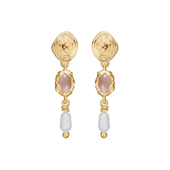 Shell øreringe L, forgyldt sølv