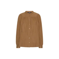 Shirt With Gather, brandy