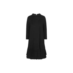 Short Dress With Flounce, black