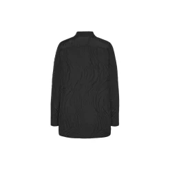 Short Quilt Jacket With Rib, black