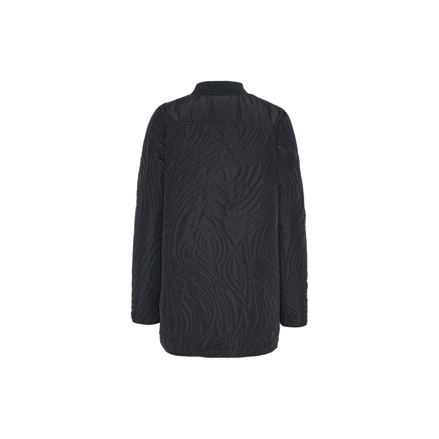 Short Quilt Jacket With Rib, dark indigo