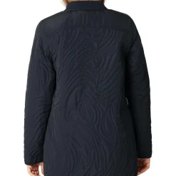 Short Quilt Jacket With Rib, dark indigo