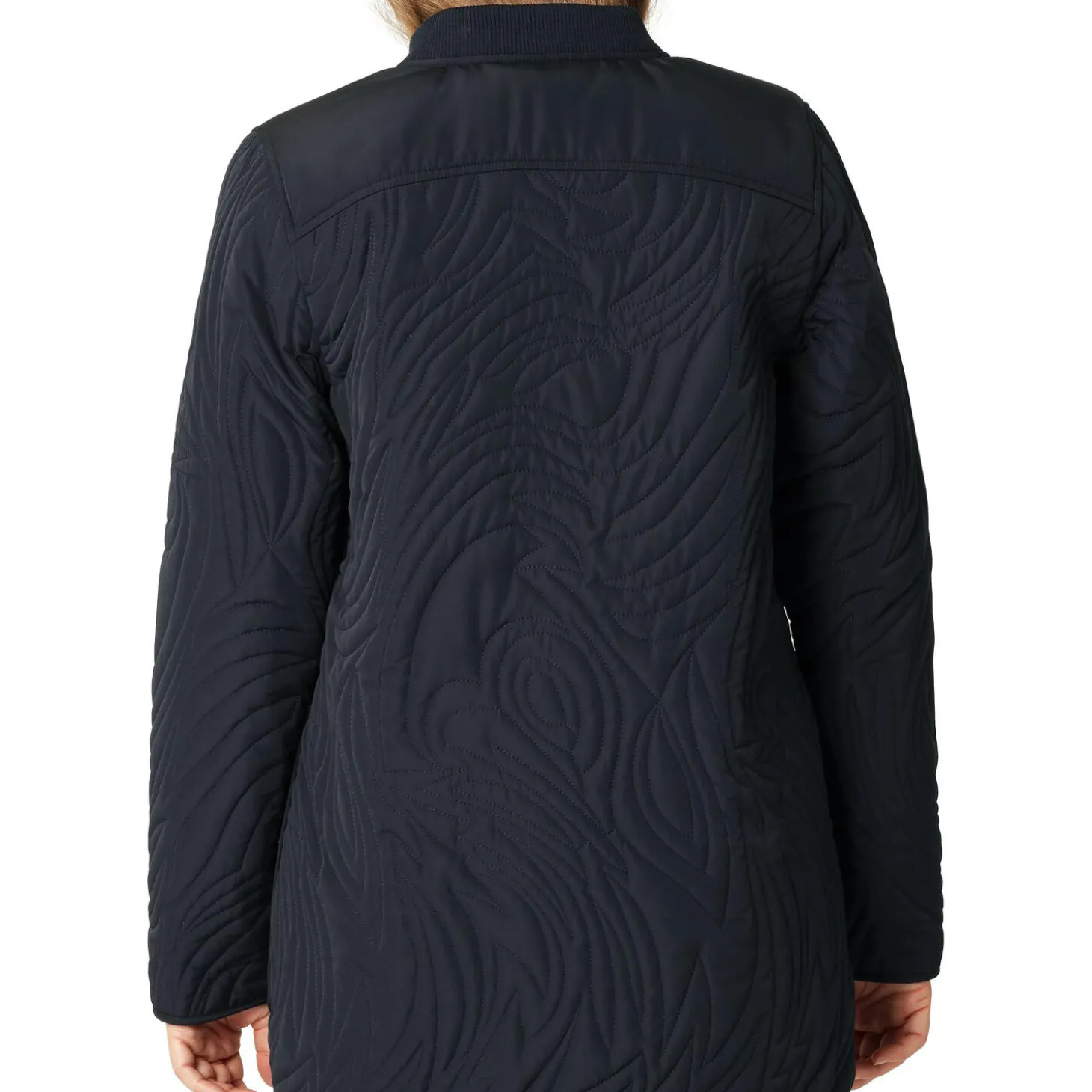 Short Quilt Jacket With Rib, dark indigo