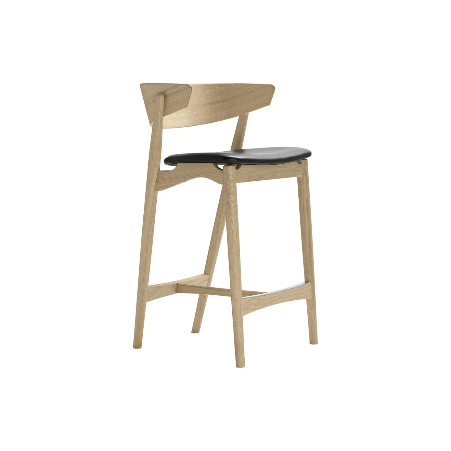 Sibast No 7 barstol, hvidolieret eg/sort