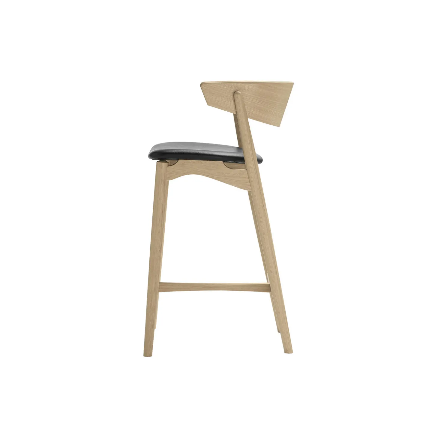 Sibast No 7 barstol, hvidolieret eg/sort