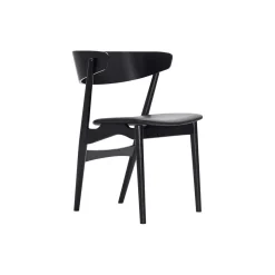 Sibast No 7 spisestol, black lacquered oak/black