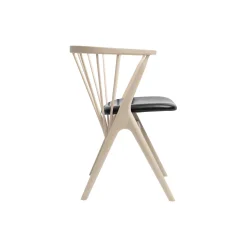 Sibast No 8 spisestol, hvidolieret eg/sort