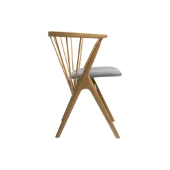 Sibast No 8 spisestol, olieret eg/lysegrå