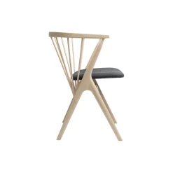 Sibast No 8 spisestol, sæbebehandlet eg/mørkegrå