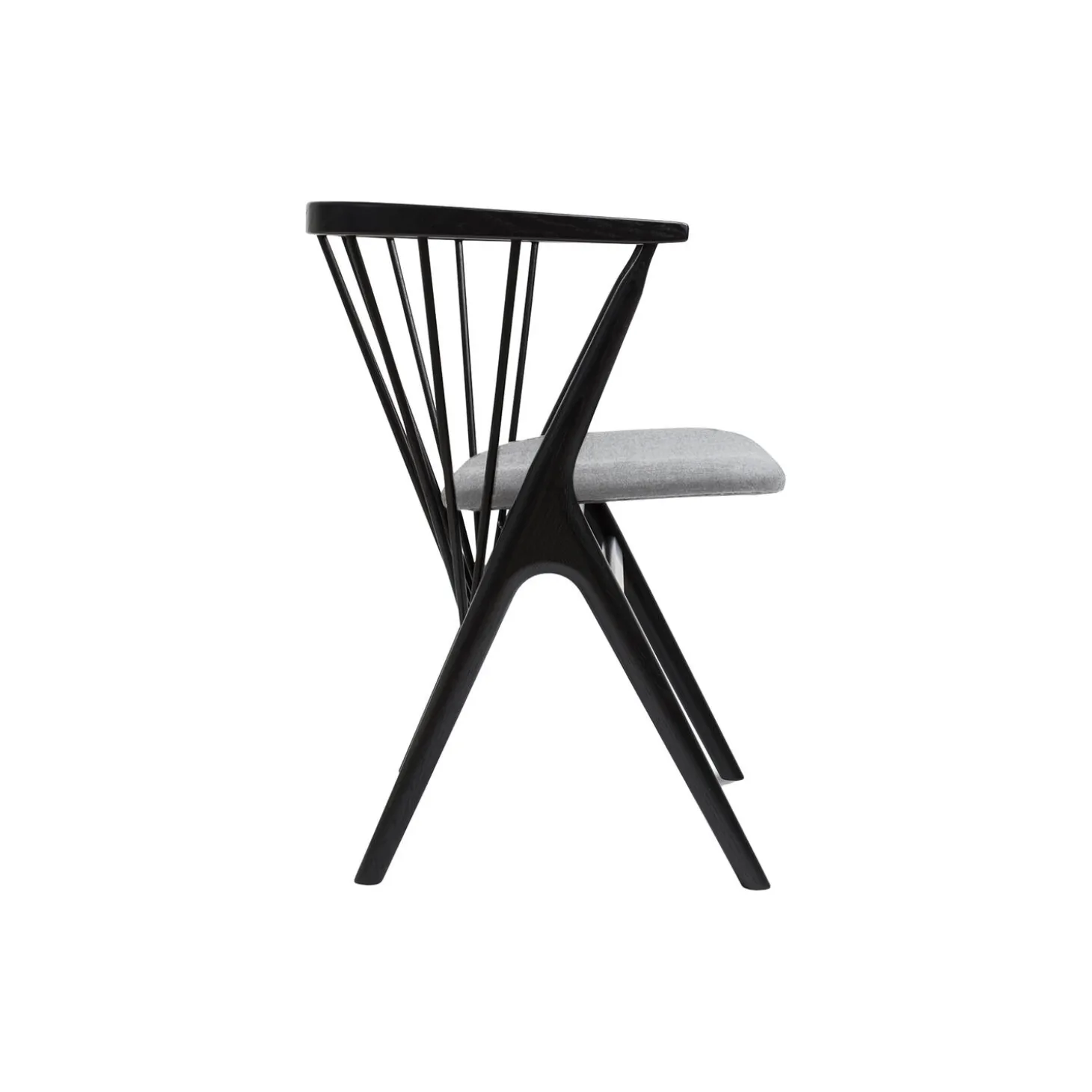 Sibast No 8 spisestol, sortlakeret eg/lysegrå